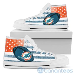 American Flag Style Miami Dolphins High Top Shoes Product Photo