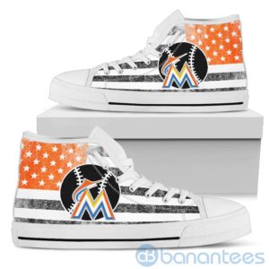 American Flag Style Miami Marlins High Top Shoes Product Photo