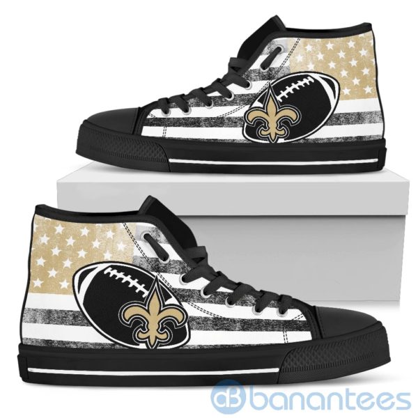 American Flag Style New Orleans Saints High Top Shoes Product Photo