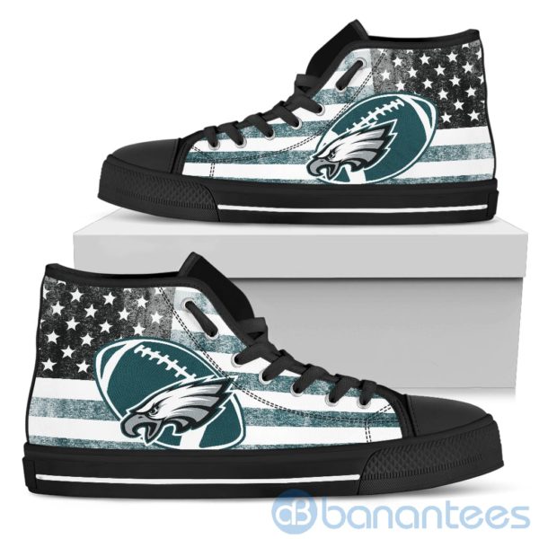 American Flag Style Philadelphia Eagles High Top Shoes Product Photo
