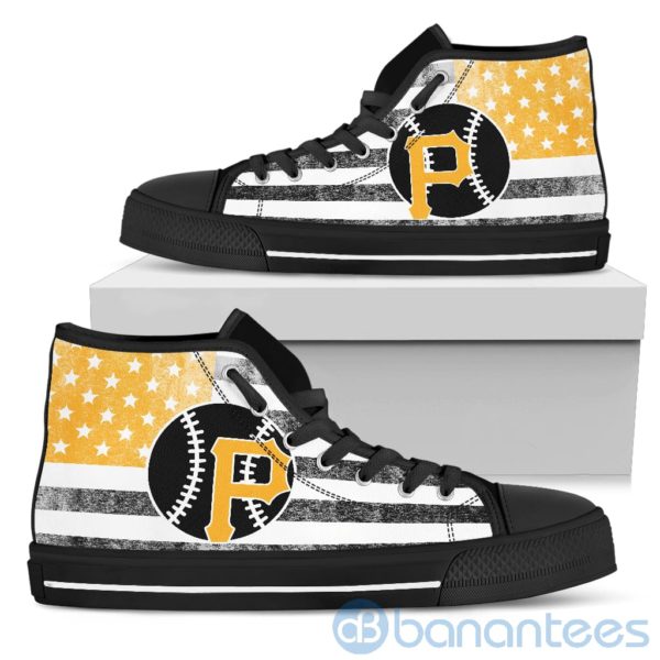 American Flag Style Pittsburgh Pirates High Top Shoes Product Photo