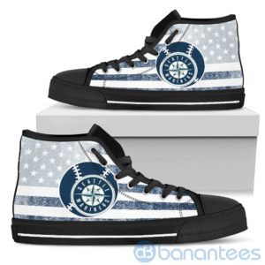 American Flag Style Seattle Mariners High Top Shoes Product Photo