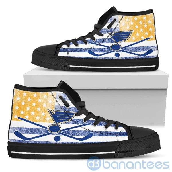 American Flag Style St. Louis Blues High Top Shoes Product Photo