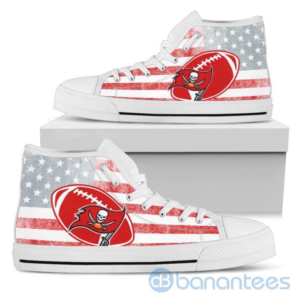 American Flag Style Tampa Bay Buccaneers High Top Shoes Product Photo