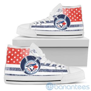 American Flag Style Toronto Blue Jays High Top Shoes Product Photo