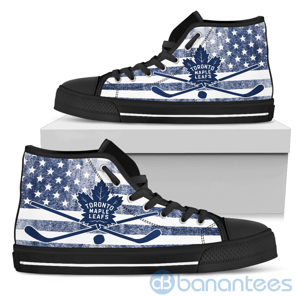 American Flag Style Toronto Maple Leafs High Top Shoes