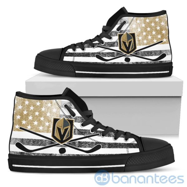 American Flag Style Vegas Golden Knights High Top Shoes Product Photo