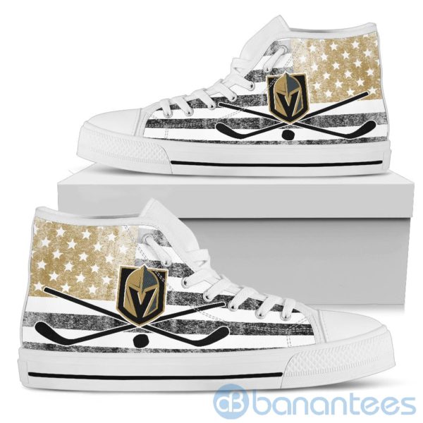 American Flag Style Vegas Golden Knights High Top Shoes Product Photo