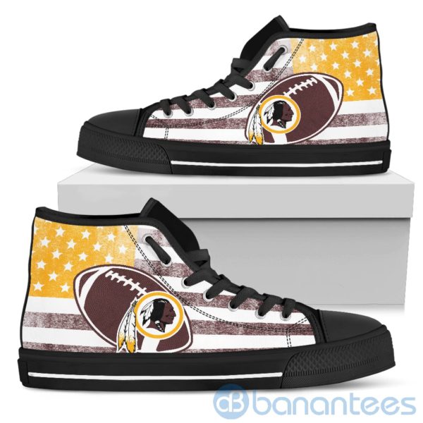 American Flag Style Washington Redskins High Top Shoes Product Photo