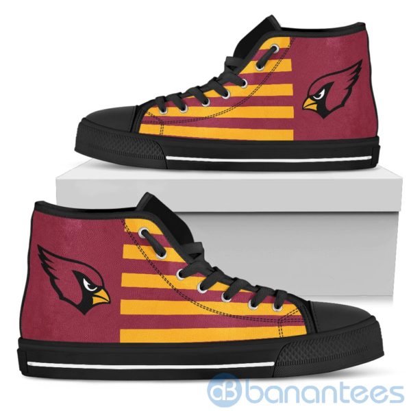 American Flag With Logo Of Arizona Cardinals High Top Shoes Product Photo