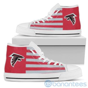 American Flag With Logo Of Atlanta Falcons High Top Shoes Product Photo