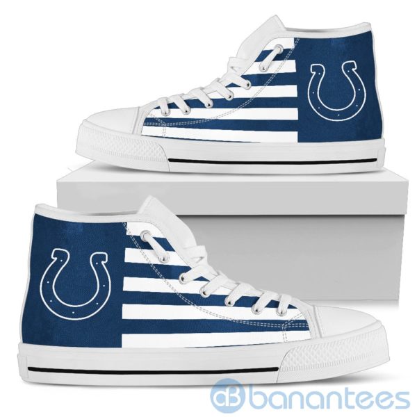 American Flag With Logo Of Indianapolis Colts High Top Shoes Product Photo
