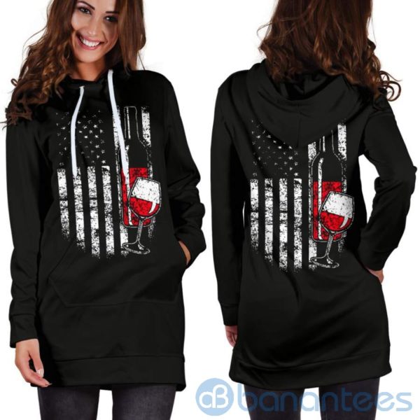 American Wine Hoodie Dress For Women Product Photo