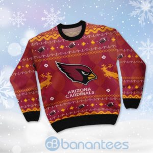 Arizona Cardinals American Football Black Ugly Christmas 3D Sweater Product Photo