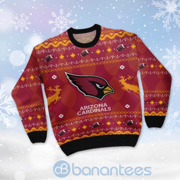 Arizona Cardinals American Football Black Ugly Christmas 3D Sweater Product Photo