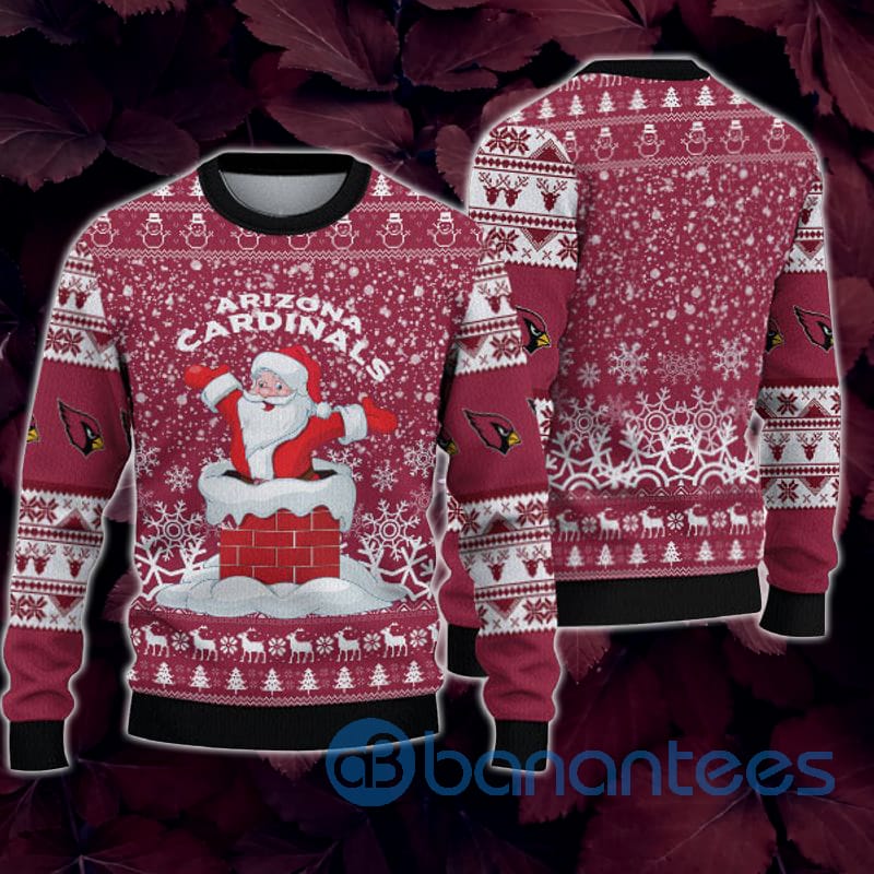 Arizona Cardinals Christmas Funny Santa Claus All Over Printed 3D Sweatshirt Product photo 1
