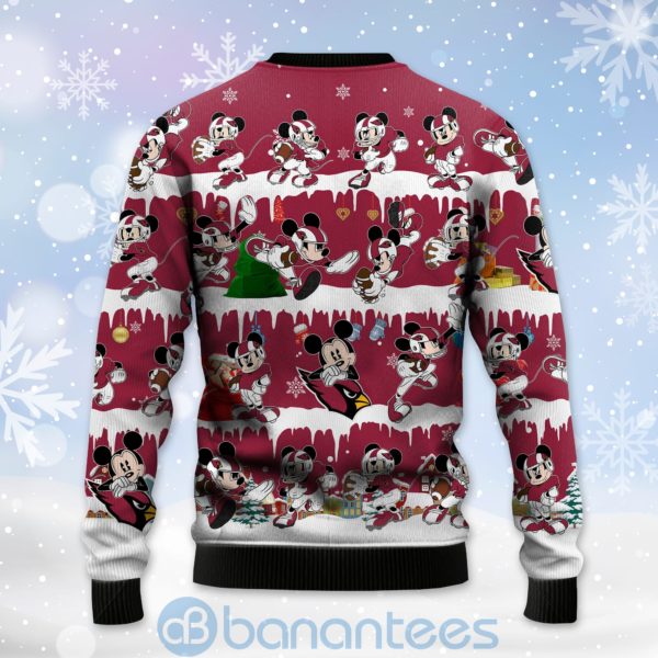 Arizona Cardinals Mickey American Football Ugly Christmas 3D Sweater Product Photo