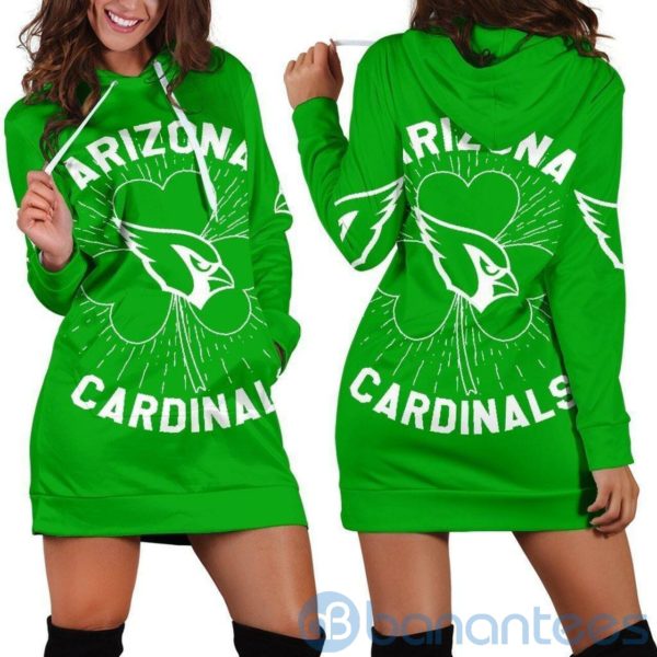 Arizona Cardinals St Patrick'S Day Hoodie Dress For Women Product Photo