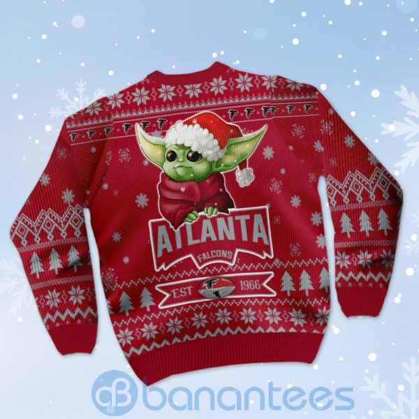 Atlanta Falcons Cute Baby Yoda Grogu Ugly Christmas 3D Sweater Product Photo