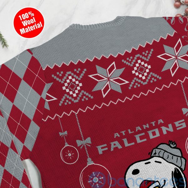 Atlanta Falcons Funny Charlie Brown Peanuts Snoopy Christmas Tree Ugly Christmas 3D Sweater Product Photo