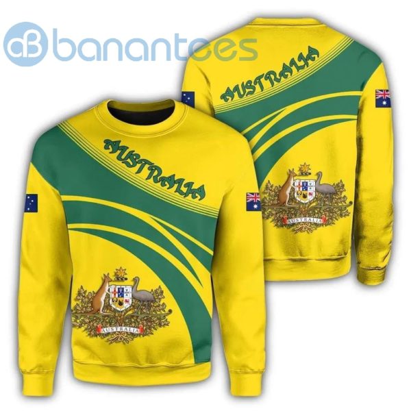 Australia Coat Of Arms Cricket Style Yellow All Over Printed 3D Sweatshirt Product Photo