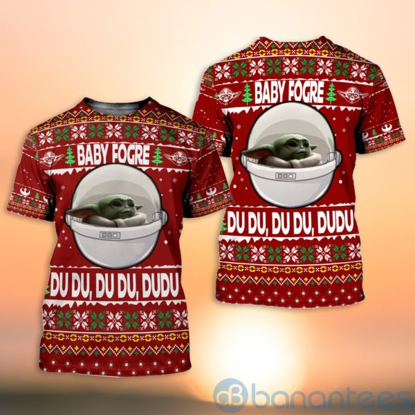 Baby yoda Ugly Christmas All Over Printed 3D Shirt Product Photo