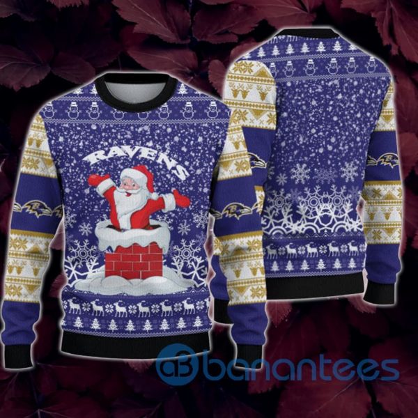 Baltimore Ravens Christmas Funny Santa Claus All Over Printed 3D Sweatshirt Product Photo