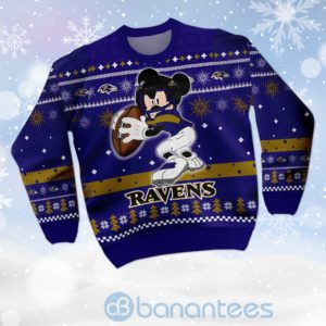 Baltimore Ravens Mickey Mouse Funny Ugly Christmas 3D Sweater Product Photo