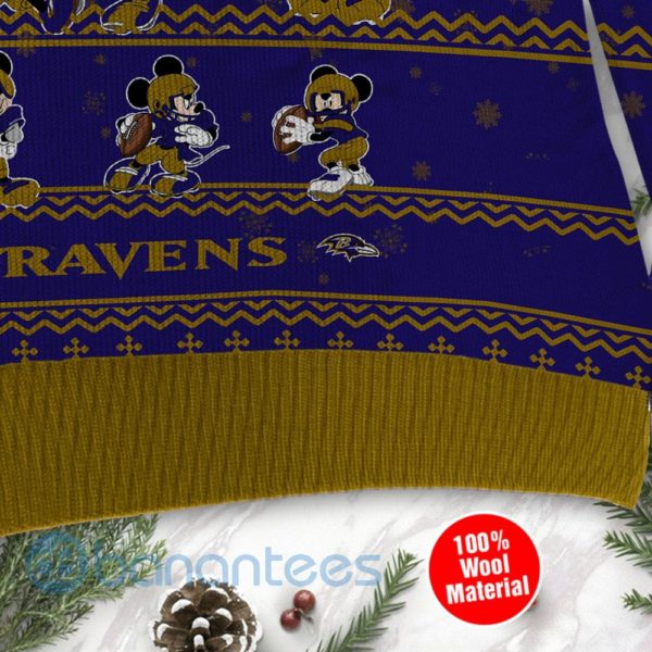 Baltimore Ravens Mickey Mouse Ugly Christmas 3D Sweater Product Photo