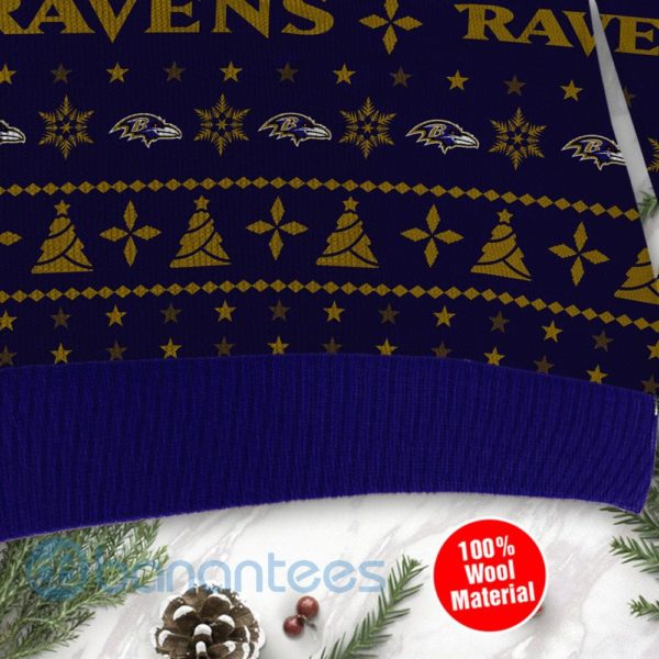 Baltimore Ravens Santa Claus In The Moon Ugly Christmas 3D Sweater Product Photo