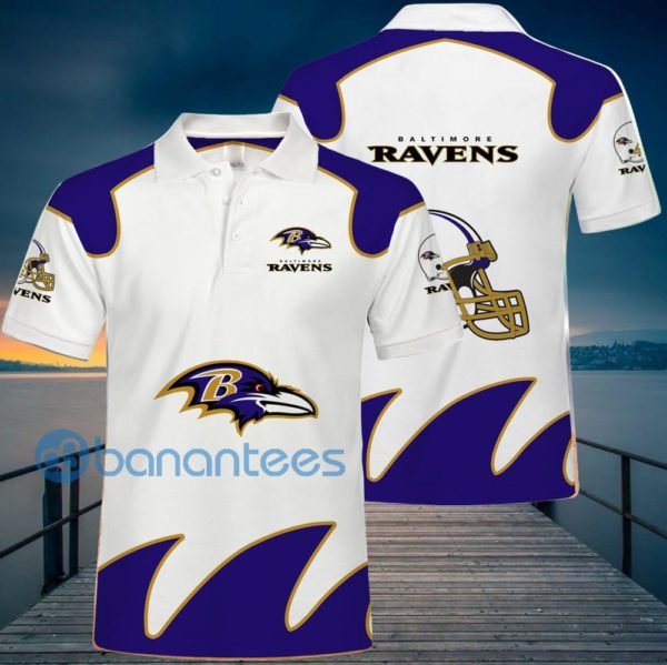 Baltimore Ravens White Polo Shirt For Men Product Photo