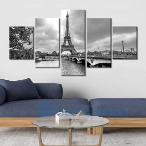 Black And White Eiffel Tower Wall Art Canvas Product Photo