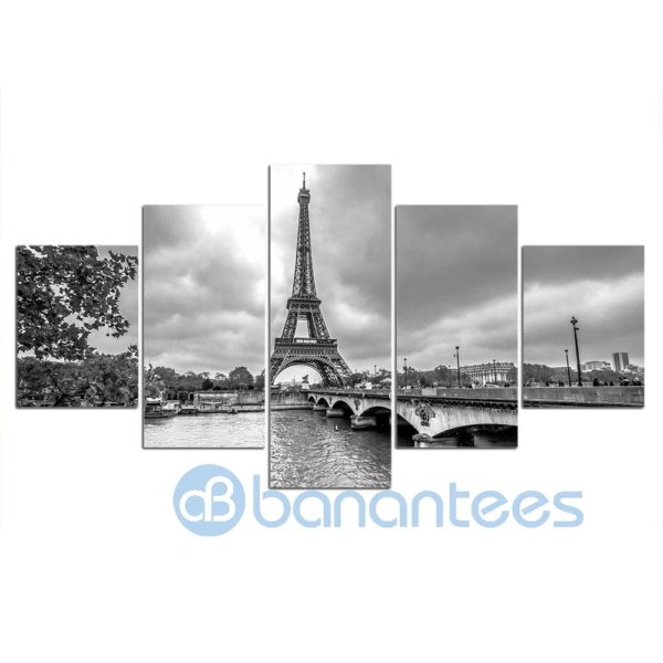 Black And White Eiffel Tower Wall Art Canvas Product Photo