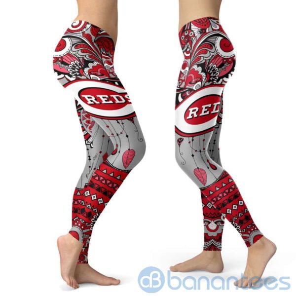 Boho Style Cincinnati Reds Leggings For Women Product Photo