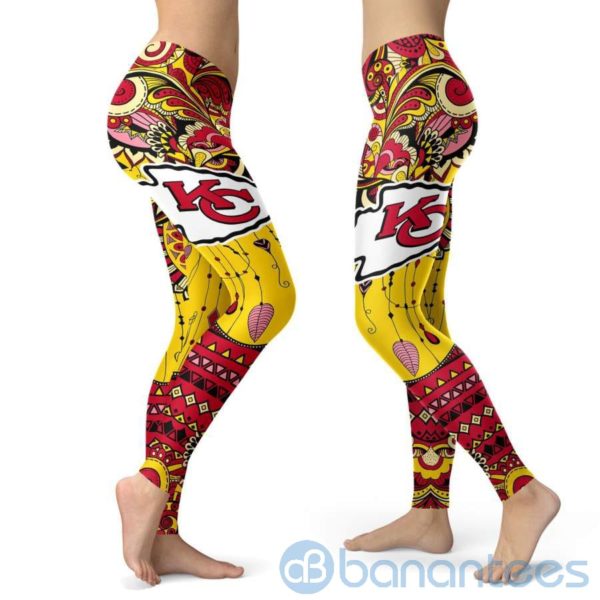 Boho Style Kansas City Chiefs Leggings For Women Product Photo