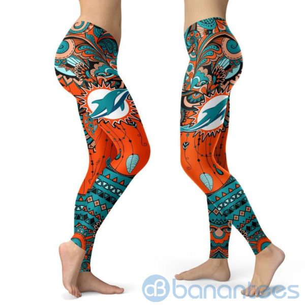 Boho Style Miami Dolphins Leggings For Women Product Photo