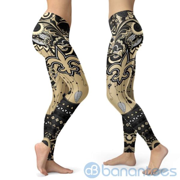 Boho Style New Orleans Saints Leggings For Women Product Photo