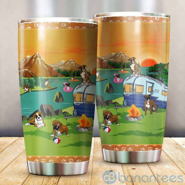 Boxer Camping Dog Lover Tumbler Product Photo