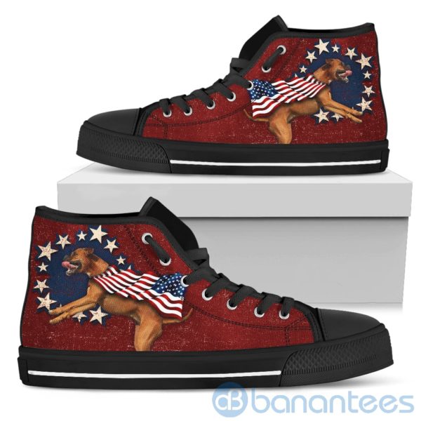 Boxer Gift For Independence Day High Top Shoes Product Photo