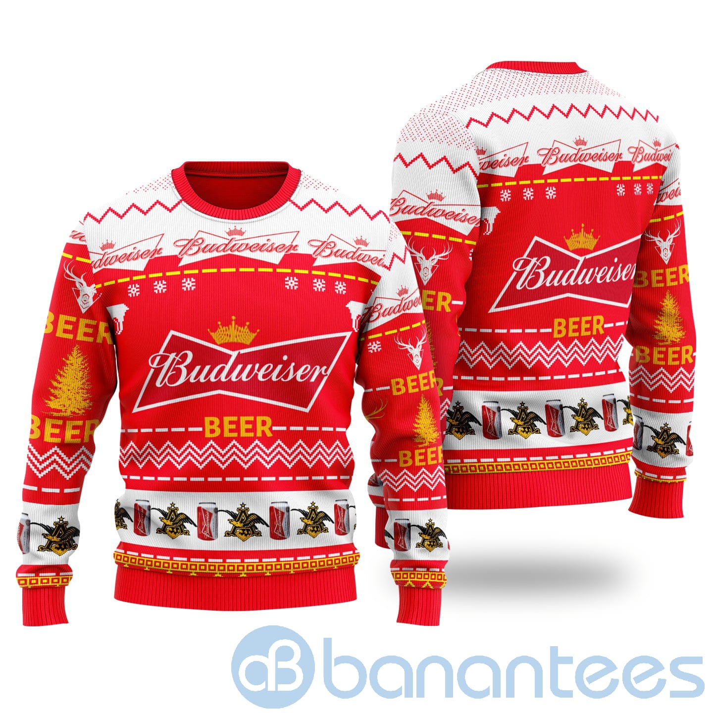 Budweiser Beer Ugly Christmas All Over Printed 3D Shirt