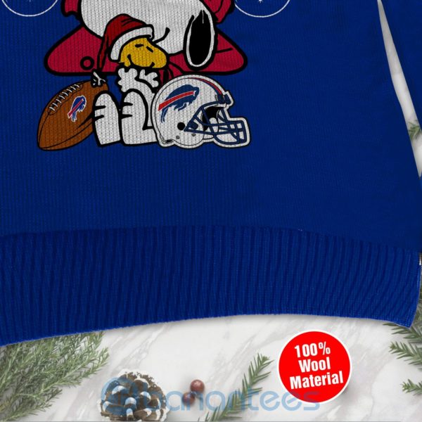 Buffalo Bills Funny Charlie Brown Peanuts Snoopy Christmas Tree Ugly Christmas 3D Sweater Product Photo