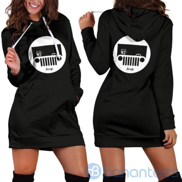 Bulldog Jeep Hoodie Dress For Women Product Photo