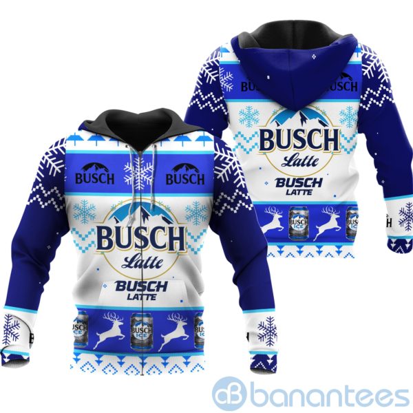 Busch Latte Beer Ugly Christmas All Over Printed 3D Shirt Product Photo