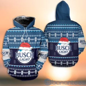 Busch Light Santa Hat Ugly Christmas All Over Printed 3D Shirt Product Photo