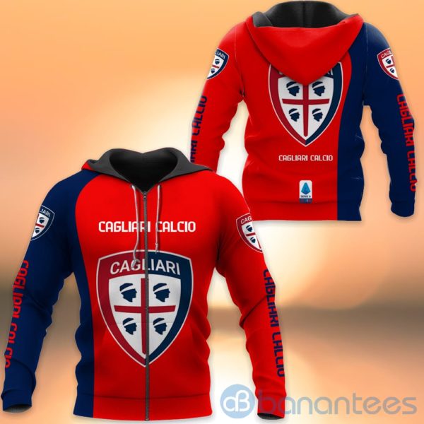 Cagliari Calcio Red All Over Printed Hoodies Zip Hoodies Product Photo