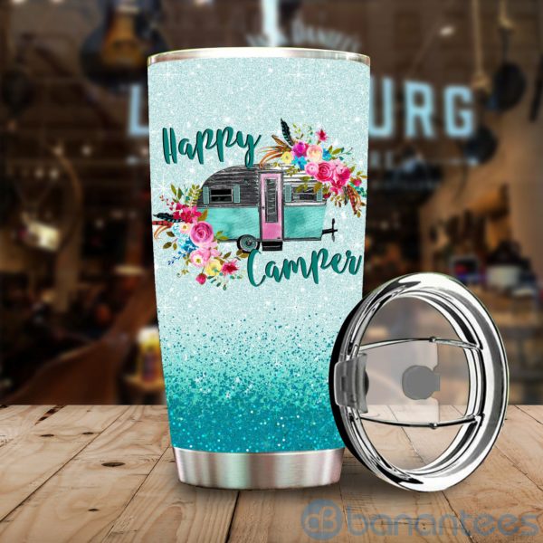 Camping Lover Happy Camper Flower Tumbler Product Photo