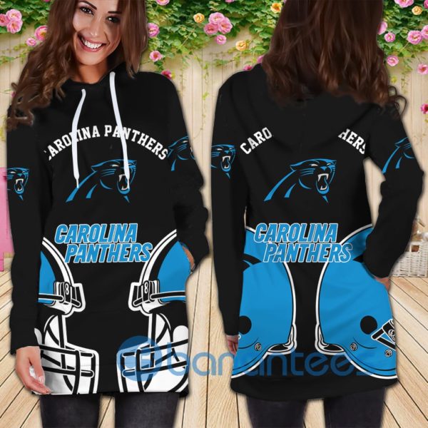 Carolina Panthers All Over Printed 3D Hoodie Dress For Women Product Photo