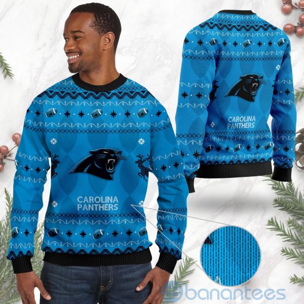 Carolina Panthers American Football Black Ugly Christmas 3D Sweater Product Photo