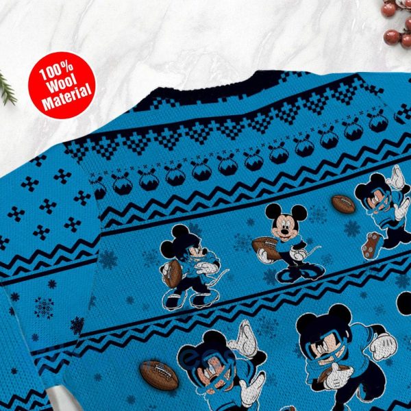 Carolina Panthers Mickey Mouse Ugly Christmas 3D Sweater Product Photo