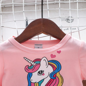 Cartoon Unicorn Splicing Mesh Party Princess 2022 New Summer Dress For Baby Girls Product Photo